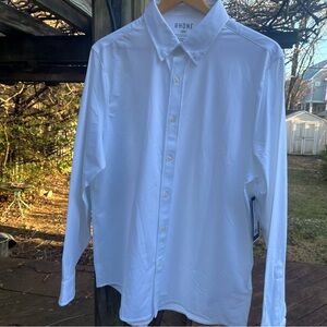 NWT Men’s Rhone White L Commuter Classic Fit Spread Collar Hidden Button Down